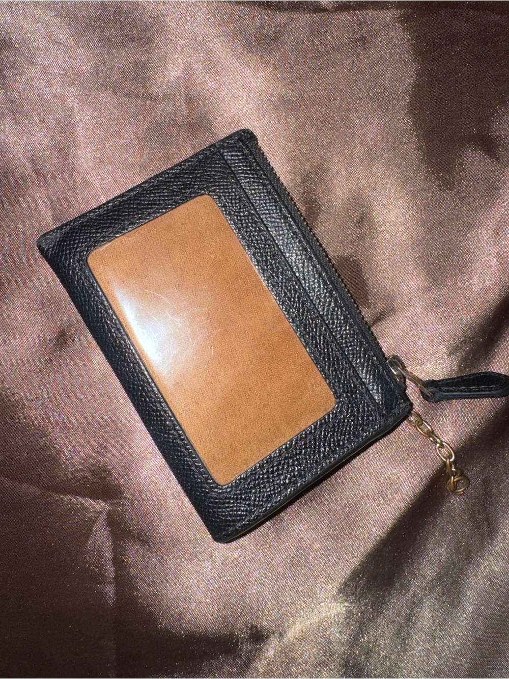 Black and Tan Leather ID Wallet Card Case